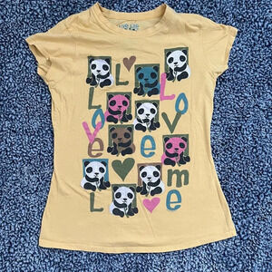 Live Life Green - Girls t-shirt size L - Panda print - 100% cotton